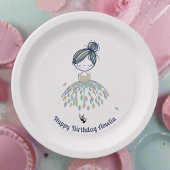 かわいいリトルバレリーナプリンセスバースデーパーティー ペーパープレート