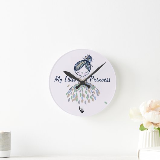 かわいいリトルバレリーナプリンセス子供部屋ガーリーギフト ラウンド壁時計