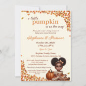 かわいいリトルパンプキンがやってくる アフロパフのベイビーガール 招待状 (正面)