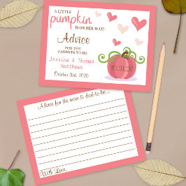 かわいいリトルパンプキンガールズ ベビーシャワーアドバイスカード ポストカード