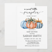 かわいいリトルパンプキンベイビーシャワー 招待状 (正面/裏面)