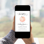 かわいいリトルパンプキン水彩 カップル ベビーシャワー 招待状