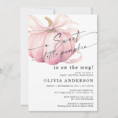 かわいいリトルパンプキン ピンクのベイビーシャワー 招待状 (正面)