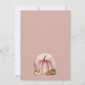 かわいいリトルパンプキン 秋のピンク ベイビーシャワー 招待状 (裏面)