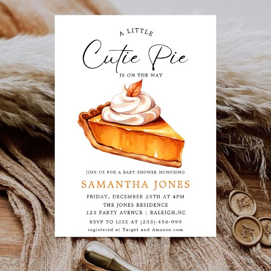 かわいいリトルパンプキン 秋のベイビーシャワー 招待状