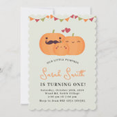 かわいいリトルパンプキン 1歳の誕生日パーティー招待状 招待状 (正面)