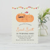 かわいいリトルパンプキン 1歳の誕生日パーティー招待状 招待状 (スタンド正面)