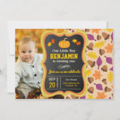 かわいいリトルパンプキン 1歳の誕生日写真招待状 招待状 (正面)