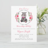 かわいいリトルヒポベイビーシャワー 招待状 (スタンド正面)