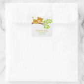 かわいいリトルヒョウありがとうステッカー スクエアシール (バッグ)