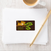 かわいいリトルヒョウありがとうレーベル ラベル (インサイチュ)