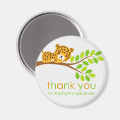 かわいいリトルヒョウありがとう磁石 マグネット (正面/裏面)