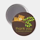 かわいいリトルヒョウありがとう磁石 マグネット (正面/裏面)