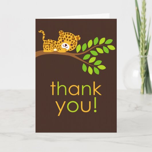 かわいいリトルヒョウサンキューカード サンキューカード (正面)