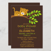 かわいいリトルヒョウ赤ちゃんシャワー招待状 招待状 (正面/裏面)