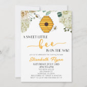 かわいいリトルビー バンブル ハニービー ベイビーシャワー 招待状 (正面)