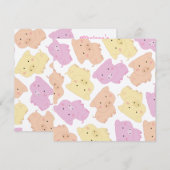 かわいいリトルピギーちゃんの誕生日パーティー招待状 招待状 (正面/裏面)