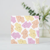 かわいいリトルピギーちゃんの誕生日パーティー招待状 招待状 (スタンド正面)