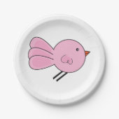 かわいいリトルピンクバード紙プレート ペーパープレート (正面)