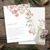 かわいいリトルピンクフラワーリースベビーガール誕生日 サンキューカード