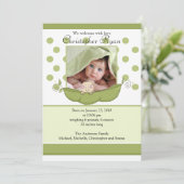 かわいいリトルピーベイビー写真お知らせカード 案内状 (スタンド正面)