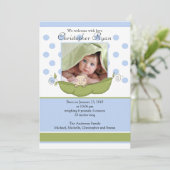 かわいいリトルピーベイボーイ写真出産報告カード 案内状 (スタンド正面)