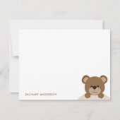 かわいいリトルブラウンくまの子供名前ステーショナリー ノートカード (正面)