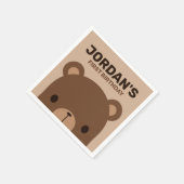 かわいいリトルブラウンベア誕生日 スタンダードカクテルナプキン (角)