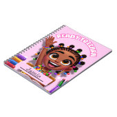 かわいいリトルブラックガール スパイラルノートブック 学校用 ノートブック (左側)