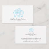 かわいいリトルブルーエレファントキッズアンドベビーブティック 名刺 (正面/裏面)