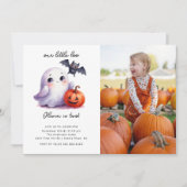 かわいいリトルブー 写真 誕生日 招待状 (正面)