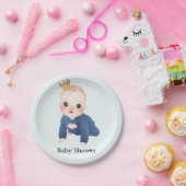 かわいいリトルプリンス男の赤ちゃんシャワー ペーパープレート (パーティー)