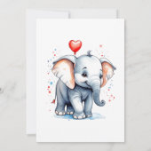 かわいいリトルベビーゾウ誕生日パーティー 招待状 (裏面)