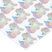 かわいいリトルベビーユニコーンパステルレインボカラー テーブルクロス (アングル)