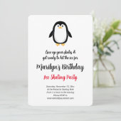 かわいいリトルペンギン誕生日パーティー 招待状 (スタンド正面)