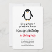 かわいいリトルペンギン誕生日パーティー 招待状 (正面)