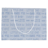 かわいいリトルボーイベビーイン乳母車新生児 ラージペーパーバッグ (裏面)