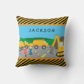 かわいいリトルボーイ建築車モノグラムの両 クッション (裏面)