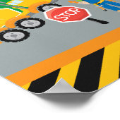 かわいいリトルボーイ建築車モノグラムの両 ポスター (角)