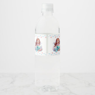かわいいリトルマーメイドベビーシャワーの水ボトルラベル ペットボトルラベル
