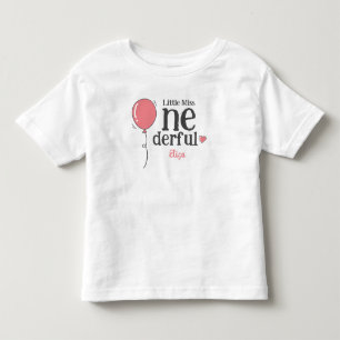 かわいいリトルミスワンダフル ファーストバースデーバルーン トドラーTシャツ