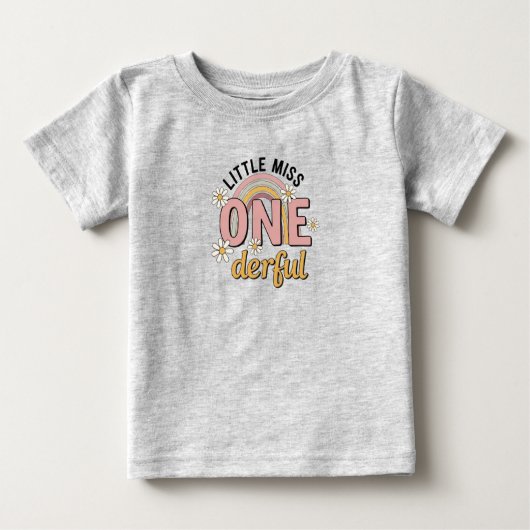 かわいいリトルミス ワンダフル 1歳の誕生日Tシャツ ベビーTシャツ (正面)