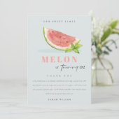 かわいいリトルメロン ブルー 誕生日どんな年齢でも サンキューカード (スタンド正面)