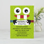 かわいいリトルモンスターの誕生日パーティー 招待状 (スタンド正面)