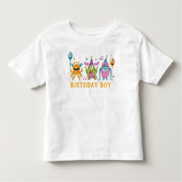 かわいいリトルモンスターの誕生日ボーイ トドラーTシャツ