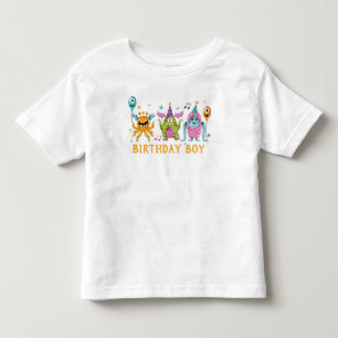 かわいいリトルモンスターの誕生日ボーイ トドラーTシャツ