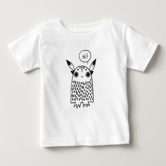 かわいいリトルモンスターイラストレーション ベビーTシャツ (正面)