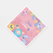 かわいいリトルモンスター子供の誕生日 スタンダードランチョンナプキン (角)