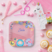 かわいいリトルモンスター子供の誕生日 ペーパープレート (パーティー)