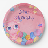 かわいいリトルモンスター子供の誕生日 ペーパープレート (正面)